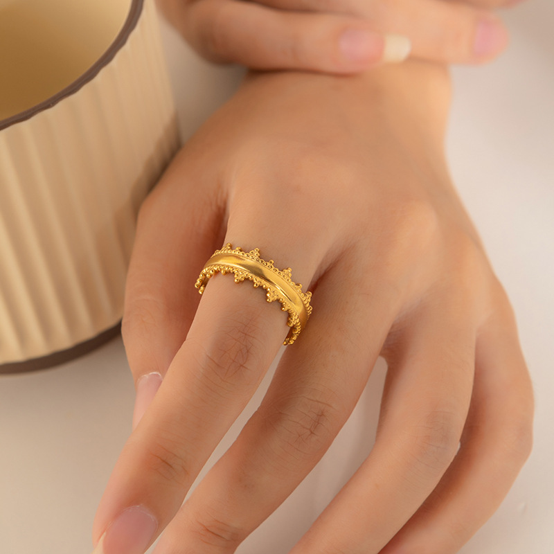Titanium Steel Geometric Twist Ring for Women